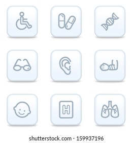 Medicine web icons, square buttons