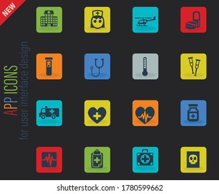 medicine web icons for user interface design