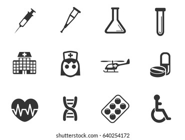 medicine web icons for user interface design