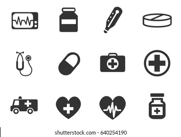 medicine web icons for user interface design