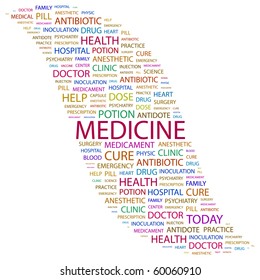 Medicine Word Collage On White Background Stock Vector (Royalty Free ...