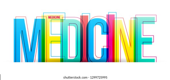 Medicine word vector isolated on a white background