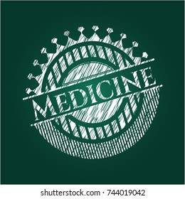 Medicine written with chalkboard texture