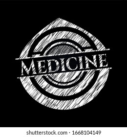 Medicine written on a chalkboard. Vector Illustration. Detailed.