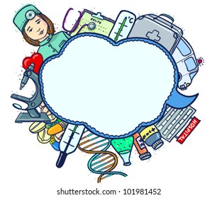 Mediciner hand-drawn sketch speech bubble