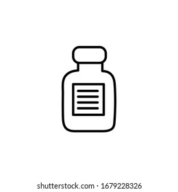 Medicines. Doodle icon. Drawing by hand. Coloring book. Vector illustration.