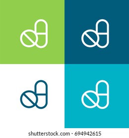 Medicines green and blue material color minimal icon or logo design