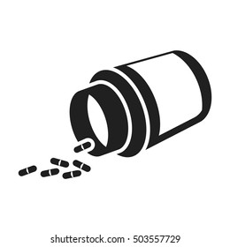 Medicines icon in black style isolated on white background. Medicine and hospital symbol stock vector illustration.