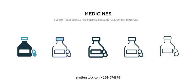 medicines icon in different style vector illustration. two colored and black medicines vector icons designed in filled, outline, line and stroke style can be used for web, mobile, ui
