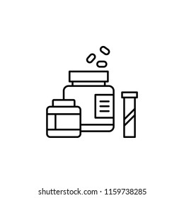 medicines icon. Element of Cancer Day icon for mobile concept and web apps. Thin line medicines icon can be used for web and mobile