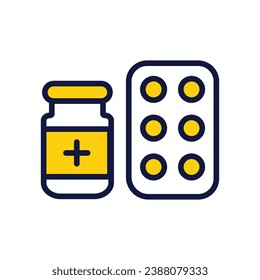 Medicines icon isolate white background vector stock illustration.