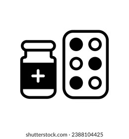 Medicines icon isolate white background vector stock illustration.