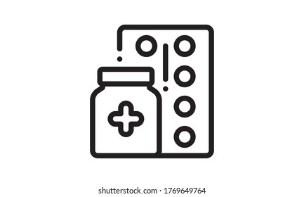 Medicines icon vector isolated on white background, logo concept of Medicines sign on white background.