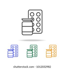 medicines icons. Element of edecation for mobile concept and web apps. Thin line  icon for website design and development, app development. Premium multicolor icons on white background