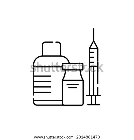 Medicines line color icon. Diabetes treatment concept. Pharmacy. Editable stroke.