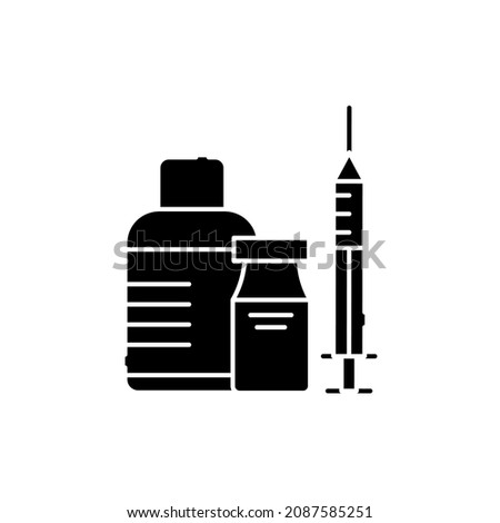 Medicines line color icon. Diabetes treatment concept. Pharmacy. Editable stroke.