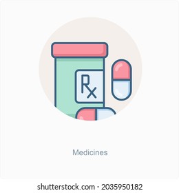 Medicines or Medical Icon Concept