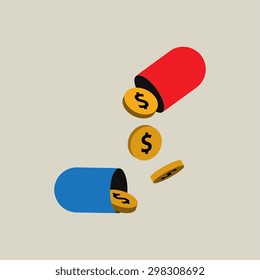 Medicines with money inside
