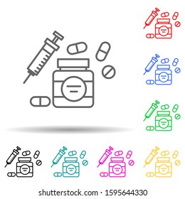 medicines multi color style icon. Simple thin line, outline vector of cancer day icons for ui and ux, website or mobile application