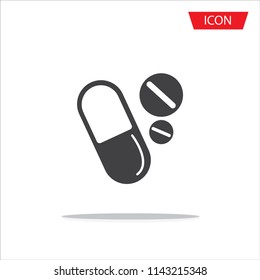 Medicines pills - Capsule and pill icon icon vector isolated on white background.