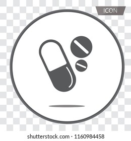 Medicines pills - Capsule and pill icon icon vector isolated on white background.