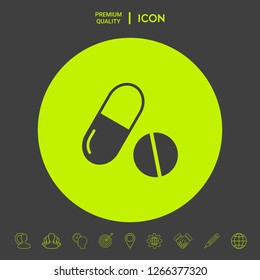 Medicines pills - Capsule and pill icon. Graphic elements for your design