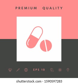 Medicines pills - Capsule and pill icon. Graphic elements for your design