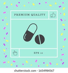 Medicines pills - Capsule and pill icon. Graphic elements for your design