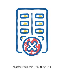 medicines prohibition for children doodle icon sketch vector. medicines prohibition for children sign. isolated symbol illustration