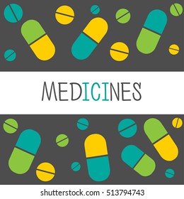 medicines set. vector icon
