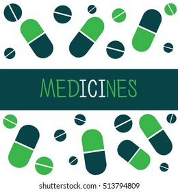 Medicines Set. vector icon