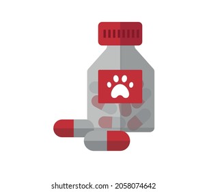 Medicines tablets for animals. editable vector isolated on white background background.
