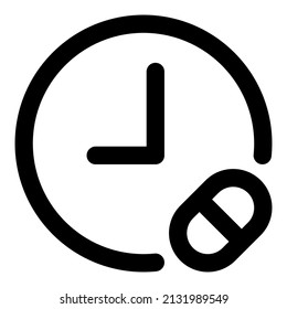 medicines time icon with black color