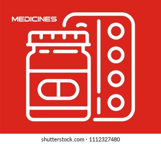 Medicines Vector icon 
