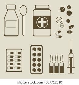 Medicines. Vector illustration.