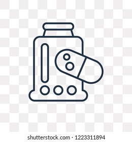 Medicines vector outline icon isolated on transparent background, high quality linear Medicines transparency concept can be used web and mobile