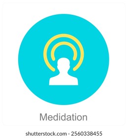 Medidation and exercise icon concept