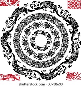 Medieval Abstract Ornament - Seamless Background Vector