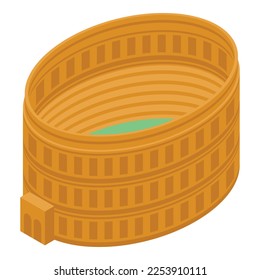 Medieval amphitheater icon isometric vector. City travel. Old culture