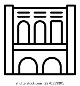 Medieval amphitheater icon outline vector. Ancient work. Classroom tourism