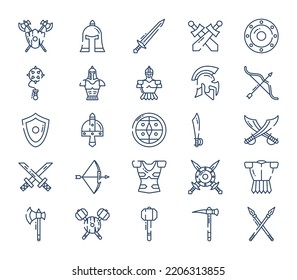 Medieval And Ancient Weapons Icon Set