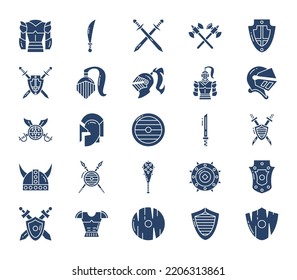 Medieval And Ancient Weapons Icon Set