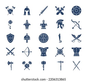 Medieval And Ancient Weapons Icon Set