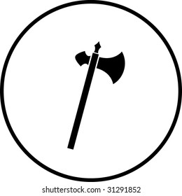 símbolo de arma de hacha de época medieval