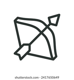 Medieval archer isolated icon, archery vector symbol with editable stroke