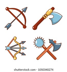 Medieval armor icon set. Cartoon set of medieval armor vector icons for web design isolated on white background