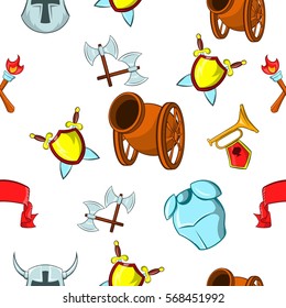 Medieval armor pattern. Cartoon illustration of medieval armor vector pattern for web