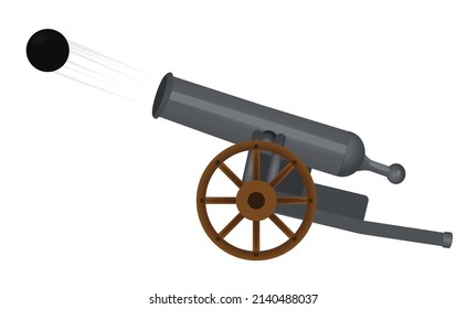 Medieval armory cannon. vector illustration