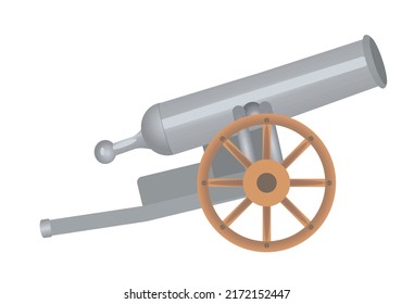 Cañón de armería medieval. ilustración vectorial