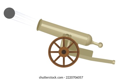 Medieval armory cannon. vector illustration